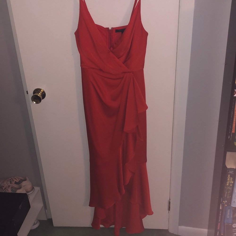 BCBG MAXAZRIA red faux wrap dress size 8